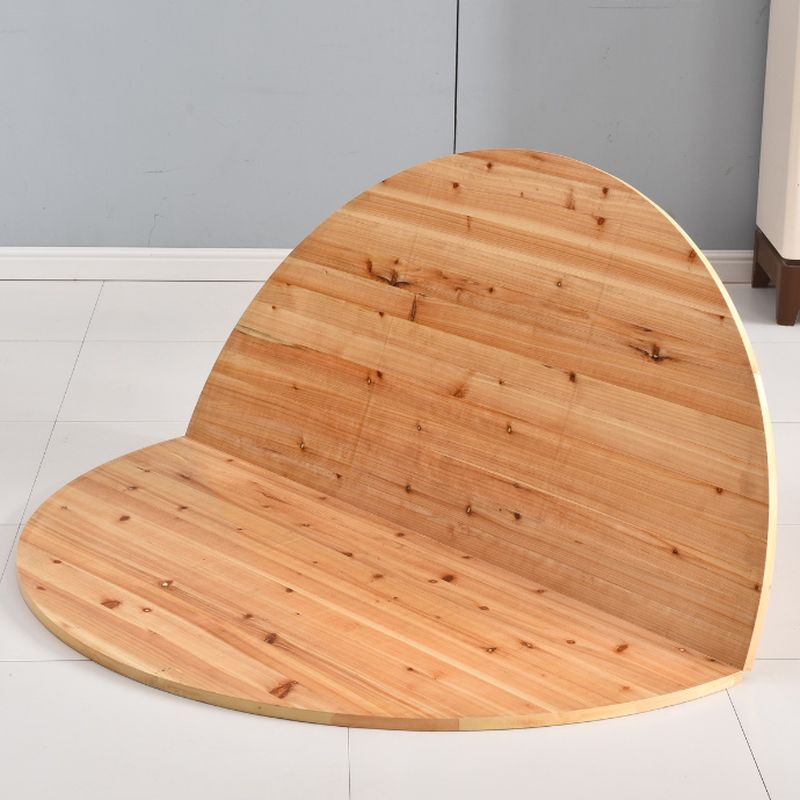 Natural Finish Trendy Folding Circular-shaped Bi-fold Table with Abrasion Proof Manufactured Wood Top