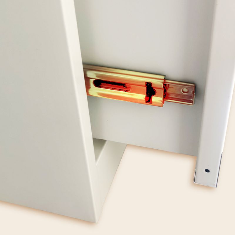 Vertical White Steel Rack Storage with 4 Shelves/2-Shelf/3-Shelf, 1-Drawer, Transparent Glass Door and Closed Back