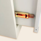 Vertical White Steel Rack Storage with 4 Shelves/2-Shelf/3-Shelf, 1-Drawer, Transparent Glass Door and Closed Back