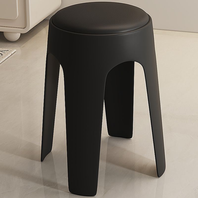 Synthetic Material Backless Stool with Upholstered Seat