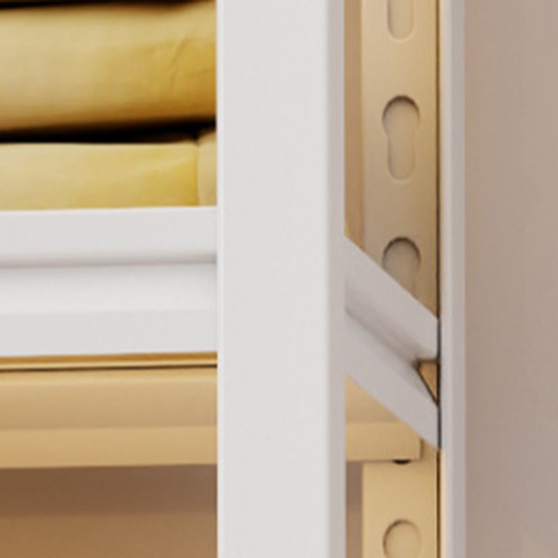 Chalk Contemporary Coat Rack with Receptacle Storage, 3 Shelves, and Steel Frame