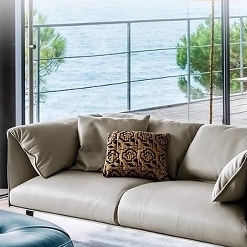 Modern Solid Color Scratch-defiant Standard Sofa/Loveseat/Single Sofa in Grey for 4/3/2-seater