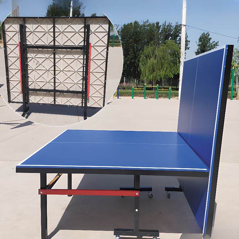 Versatile Ping Pong Table with Synthetic Laminate Top in Dark Blue, Suitable for Indoor and Outdoor Use, Includes Table Tennis Paddle