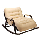 Modish Upholstered Rocking Accent Chair for 2 People with Recessed Arm