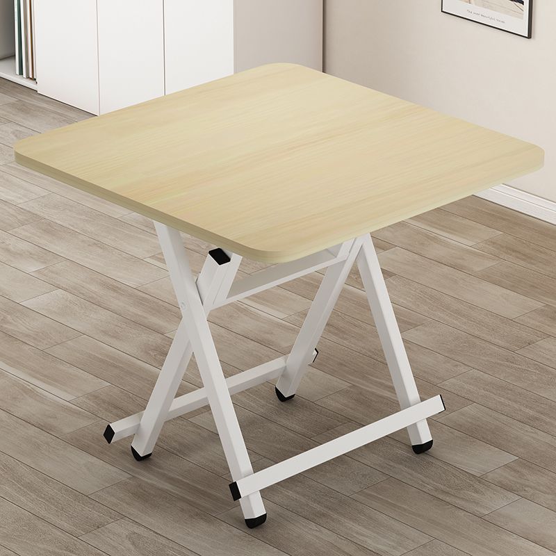Composite Wood Dining Table with Crossed Legs, Foldable Square Top for 2-seater