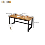 Casual Adjustable Writing Desk with Abrasion Resistance and H-Shape Base in Dove Grey/Chalk/Natural, Unattached with Foot Pad
