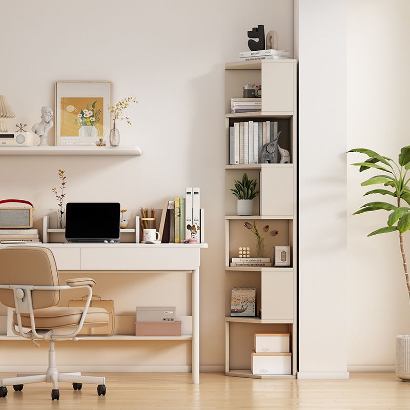 Modern Simple Style Nook Decorative Cabinet with 7/6/5 Exterior Shelves, Laminate Countertop in Light Gray/Chalk/Sand
