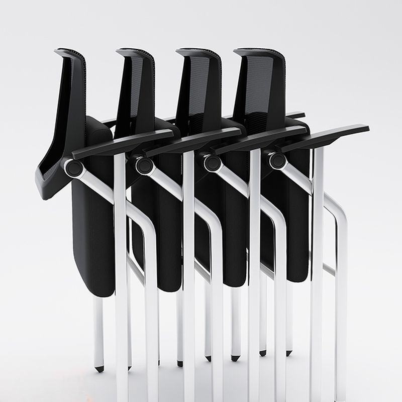 Solid Color Multipurpose Chair with Handrail, Foldable Metal Frame, 1 Chair for Tile Flooring
