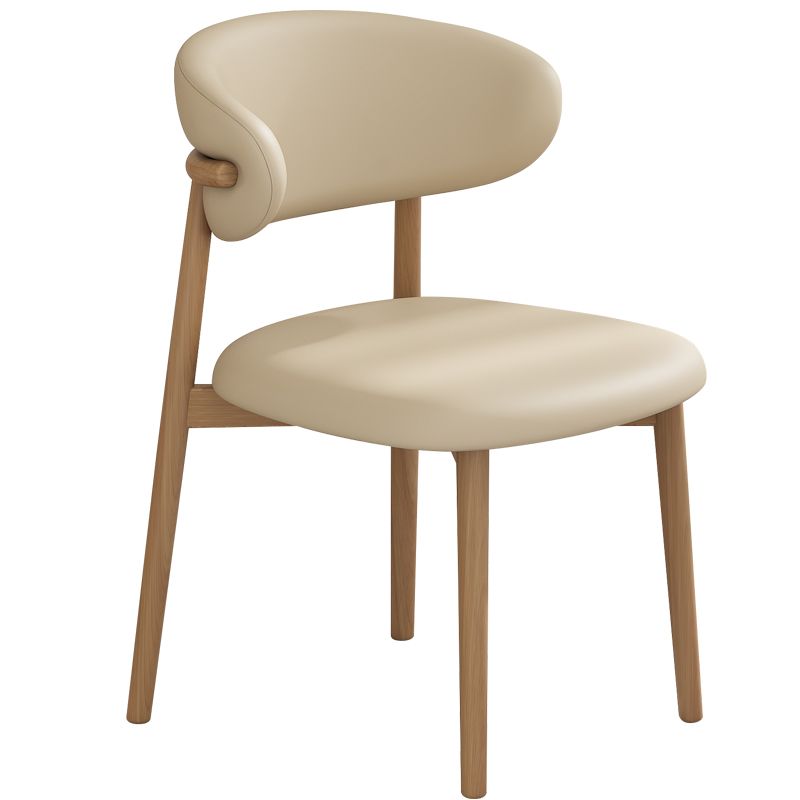 Art Deco Dinette Side Chair with Ventilated Back, Cushion Upholstery, Alloy Legs, and Foot Pads
