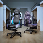 Modern Simple Style Wingbacked Chair with Flexible Height, Ink Nylon Frame, and Glide Movement, Featuring Adjustable Backrest and Lumbar Support