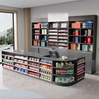 Manufactured Wood Top Reception Desk with Hutch, Cable Management, and Desk Return