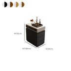 Modish Rectangle Kitchen Island with 3 Drawers, Stone Countertop in Beige