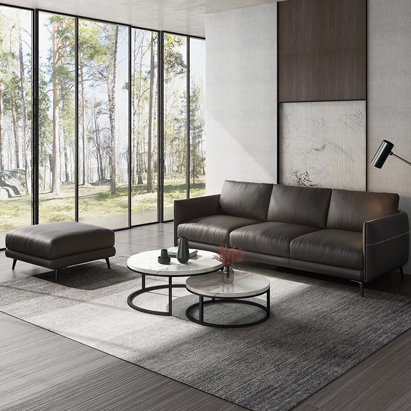 Contemporary Modern Solid Color Water Resistant Standard Sofa/Loveseat/Single Sofa in Ink, Seating for 3/2 People/Seats 1