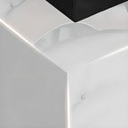 Square Marble Pattern Display Table with Stone Top, 30 to 39 in/20 to 29 in Height, Unfinished Finish, and Up to 19 in Size