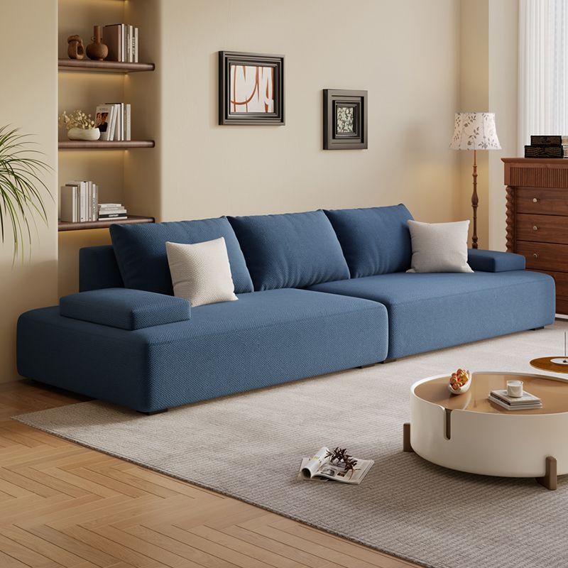 Modish Solid Color Stain Resistant Standard Sofa in Black/Light Gray/Beige for 6-Seater with 2 Pillows