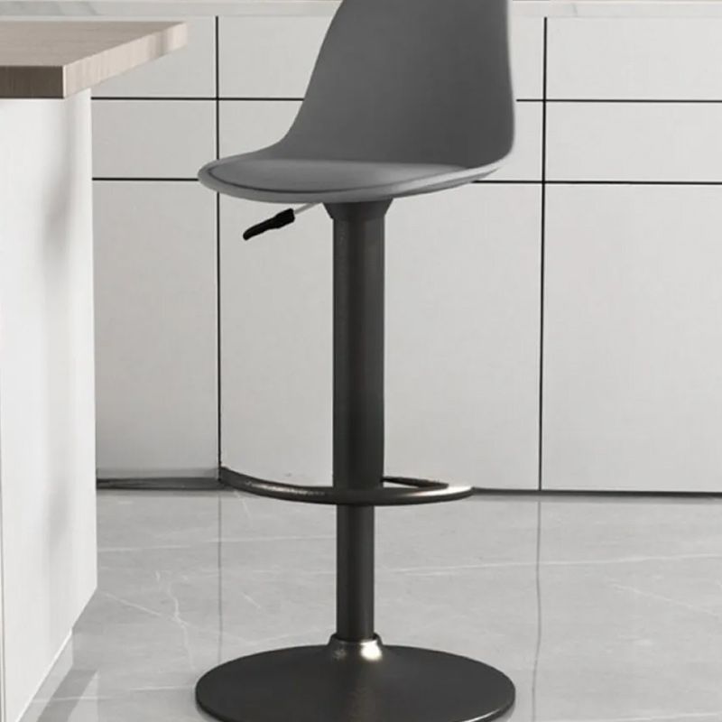 Simple Scarlet/Yellow/Dark Green Rawhide Bucket Bar Stools with Adaptable Height, Rotating Back