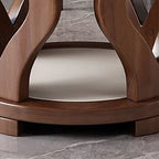 Anti-Fouling Stone Dining Table with a Sintered Stone Rotatable Top and Sepia Base, Seating for 8/Seating for 6/4-person Seat