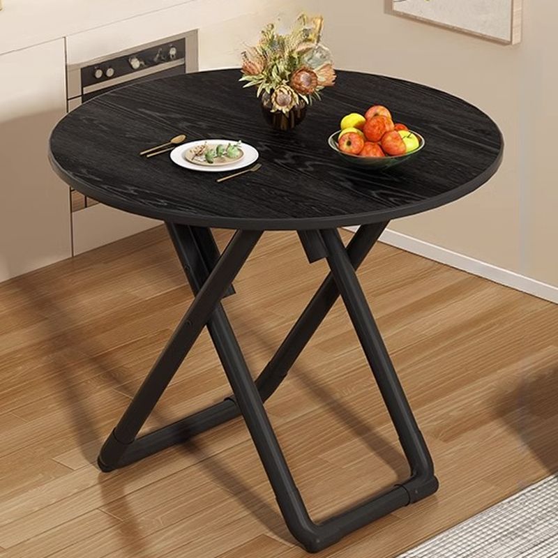 Veneer Dining Table with Crisscross Legs, No Extra Durability, Foldable Square Top for 2 People