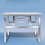 Stainless Steel Trendy Square Foldable Banquet Table, Non-adjustable Height, Scratch-shielded Stainless Alloy Top