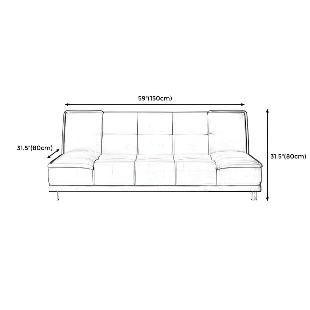 75"Modern Minimalist Armless Foldable Sleeper Leather Settee