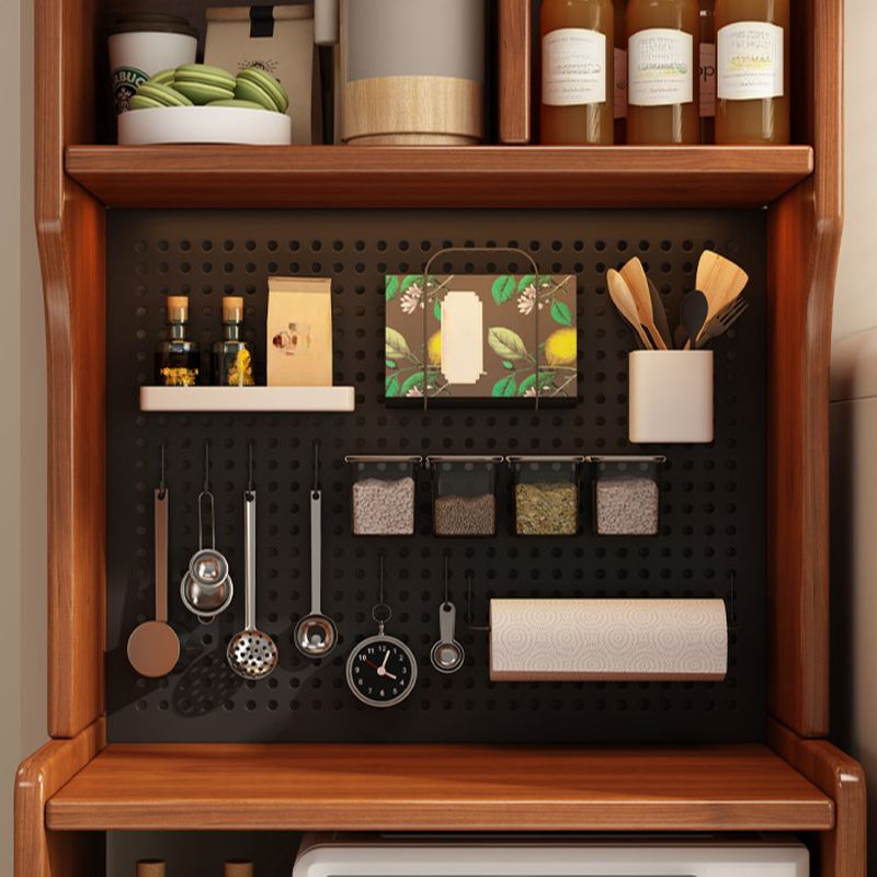 Art Deco Narrow Sideboard with 2 Drawers, 4 Shelves, Pantry Hutch, and Engineered Wood Countertop