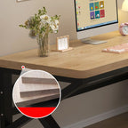 Casual Writing Desk with Easy Assembly, Crack Resistant, Sleigh Base in Chalk/Sepia/Natural, Unattached Installation, Engineered Wood Top