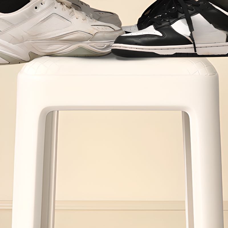 Minimalist Backless Stool with Upholstered Seat and Synthetic Material Frame