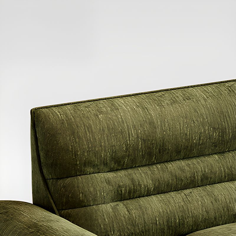 Contemporary Modern Solid Color Water Resistant Standard Sofa with Soft-pile Fabric in Emerald Green for 2 People