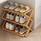 Art Deco Bambusa X-Shape Shoe Rack with 4/5/3 Shelves for 1-20 Pairs in Drawing Room