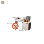 Modish Large Makeup Vanity with Natural Wood Table Top and 8/5 Drawers
