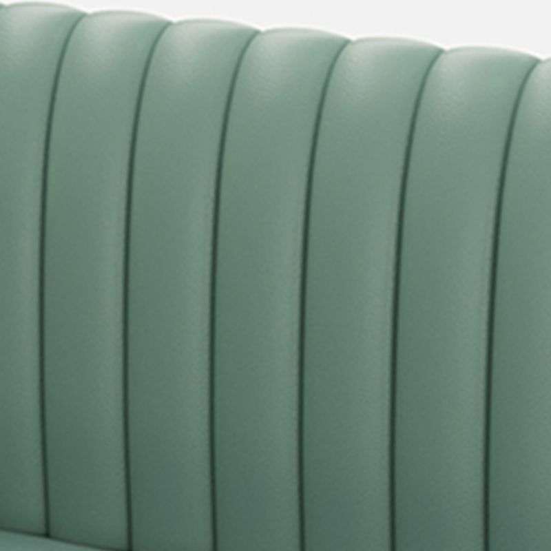 Modern Simple Style Single Sided Booth in Light Gray/Light Green/Tan with Solid Wood Frame