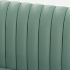 Modern Simple Style Single Sided Booth in Light Gray/Light Green/Tan with Solid Wood Frame