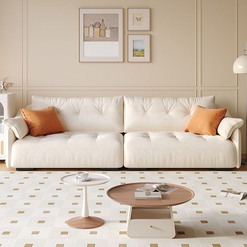 Drawing Room Standard Sofa in Midnight Black/Amber Color/Off-White with Armrest