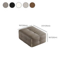 Modish Rectangle/Square Solid Color Standard Ottoman in Genuine Leather with Grey/Chalk/Caramel Upholstery and Button-tufted Finish