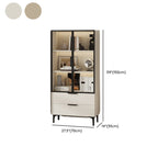 Detached Accent Cabinet with Damp-proof, Scratch-immune Glazed Door, Grip Bars in Chalk, and Soft Close Drawer