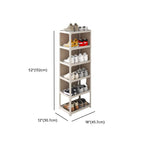 Art Deco Polymerized Material Rectangle Chalk Finish Shoe Rack for 1-20 Pairs in Drawing Room