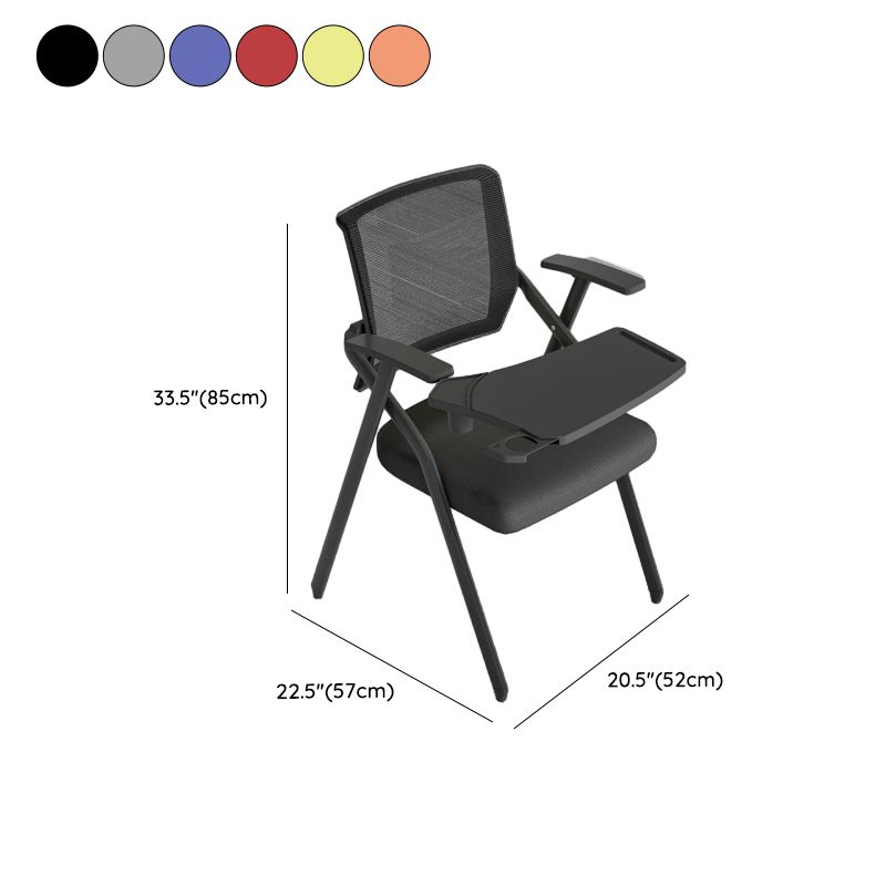 Multipurpose Chair with Exposed Back and Handrail, Foldable Coal Metal Frame, 1 Chair for Tile Flooring