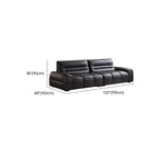 Modish Solid Color Stain Resistant Standard Sofa in Midnight Black Pu Leather, Seats 4/Seats 3/2-seater with 2 Pillows