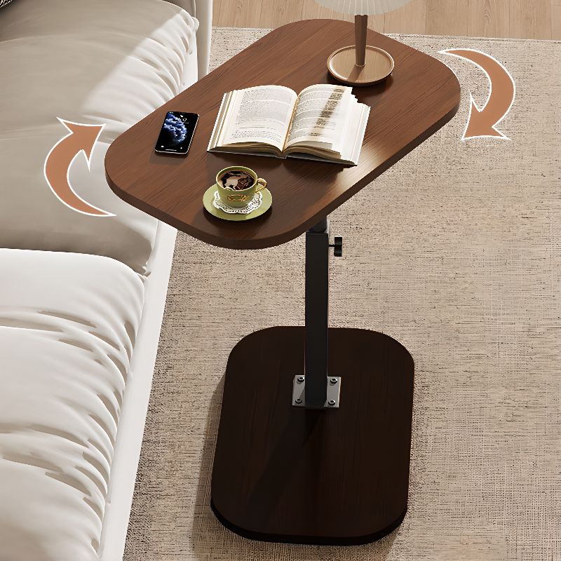 Simplistic Multi-levelled Chairside Table Only with Reclaimed Wood Top and Pedestal Base in Rectangle Shape