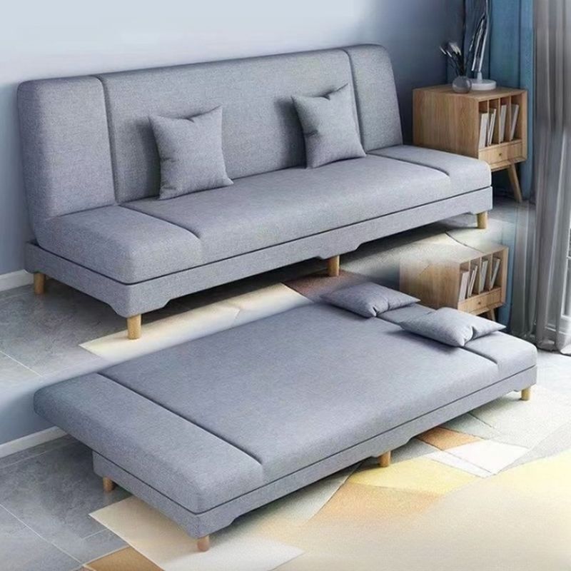 Contemporary Modern Antimicrobial Foldable Cerulean/Dove Grey/Rose Solid Color Sleeper for Seats 3 with 2 Pillows