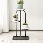 4 Tiers/3 Tiers Rectangle Stone Flower Stand with 4 Shelves/3 Shelves in a Solid 1 Piece Set