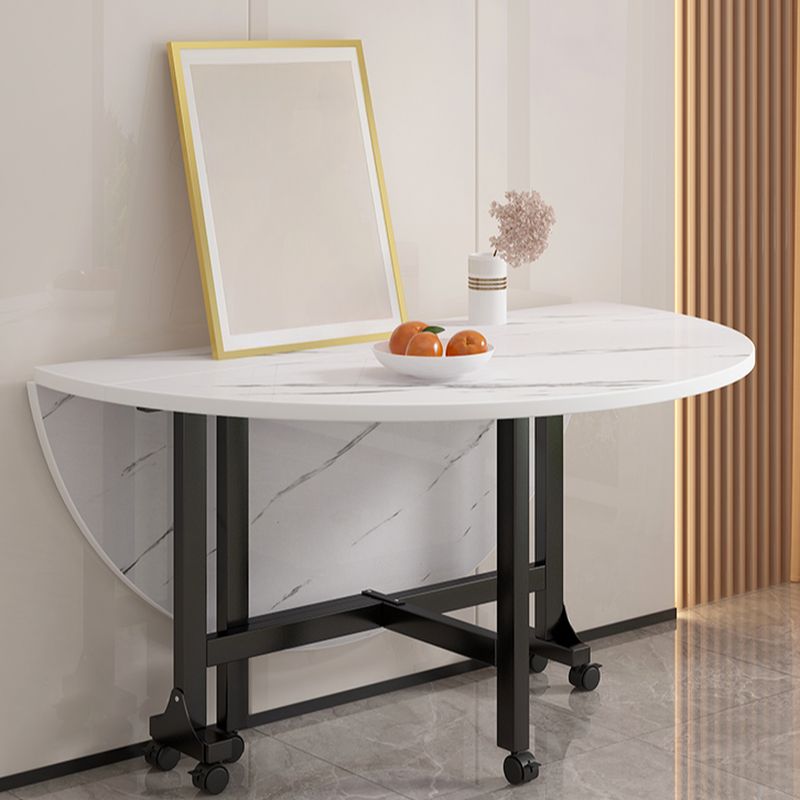 Heat Resistant Foldable Laminate Dining Table for 8/4-seater/Seats 10, Leaf Included