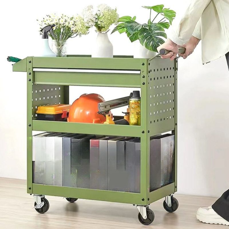 3 Tiers Independent Wheels Steel Rolling Utility Cart, All Ages