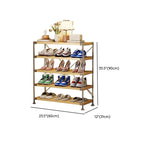 Art Deco Solid Wood Rectangle Shoe Rack with Nature Finish and Adjustable Shelves for 11-20 Pairs in Drawing Room