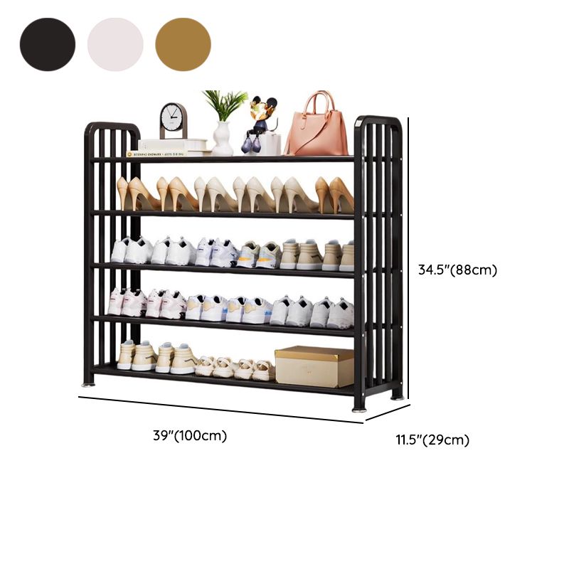 Art Deco/Glam Alloy Rectangle Shoe Rack with 6/5/4 Shelves for 1-30 Pairs in Drawing Room