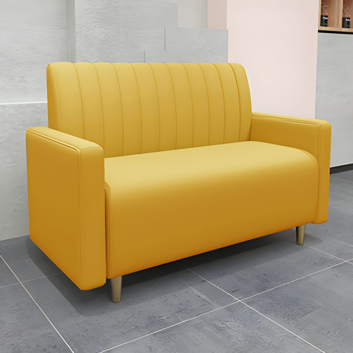 47.27"D x 25.59"W x 33.46"H Glam 2-seat Sewn Pillow Back Sofa for Restaurant
