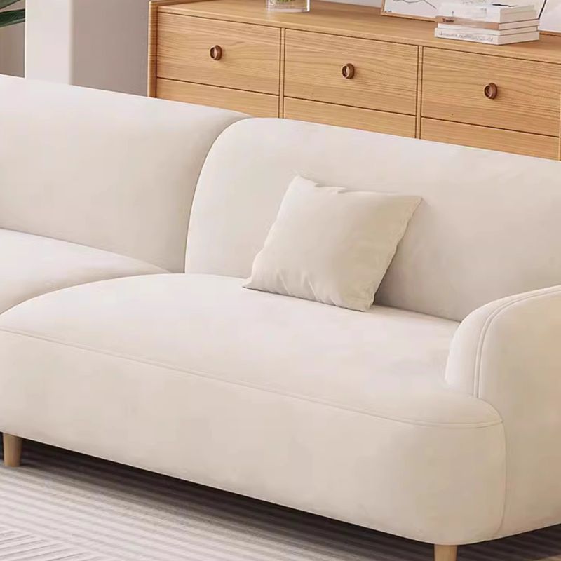 Modish Solid Color Stain Resistant Standard Sofa/Loveseat/Single Sofa in White for 2/3-seater/4-seater with 2 Pillows