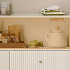 Casual Raw Wood Console Dresser/Bachelor Chest with Shelves, 6/4 Drawers, Vertical/Horizontal