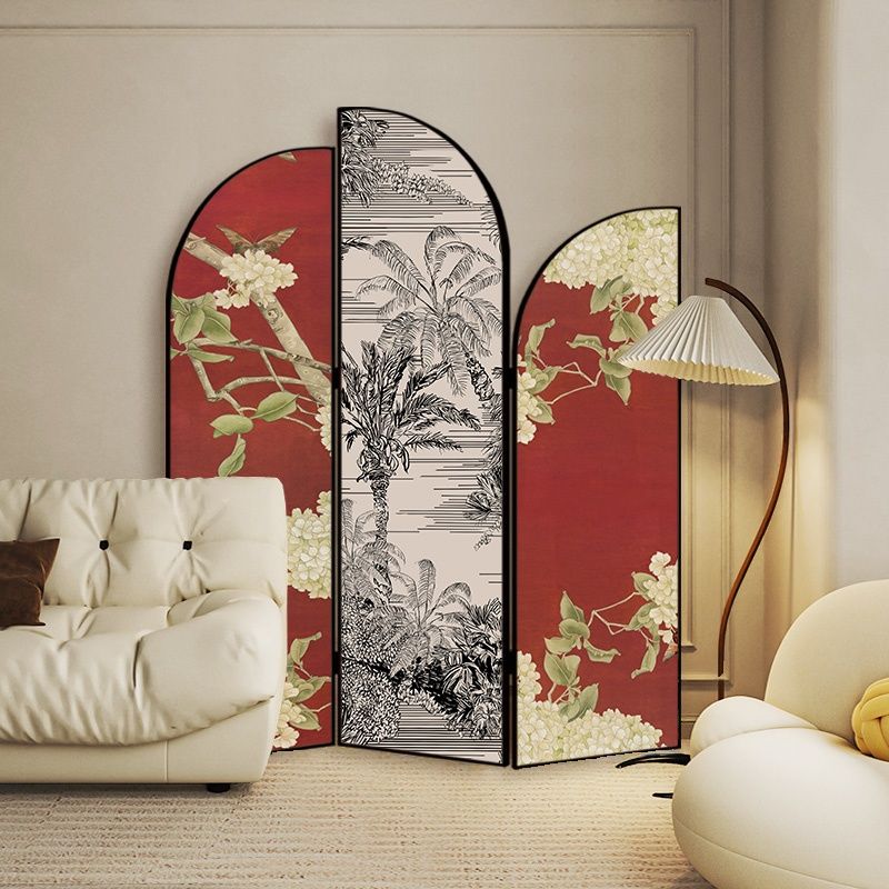 Screen Divider Minimalist Opaque Fold-up with Laminate Frame, 3 Panels, Double Sided Print, and Independent Design