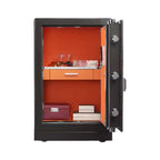 Steel Security Safe with Battery, Pry Resistant, Featuring Drawers, Lockable Interior Lining, and Shelves